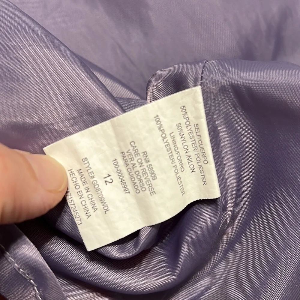 GB Girls Purple Satin Taffeta High Low Drop Waist W/Pockets Dress Size 12